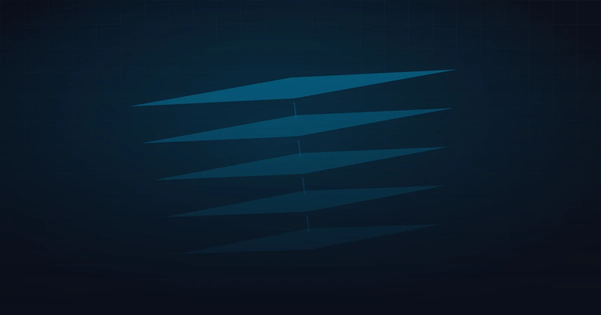 Composición abstracta de flujos y nodos conectados en azul que sugieren procesos automáticos dentro de una plataforma de datos